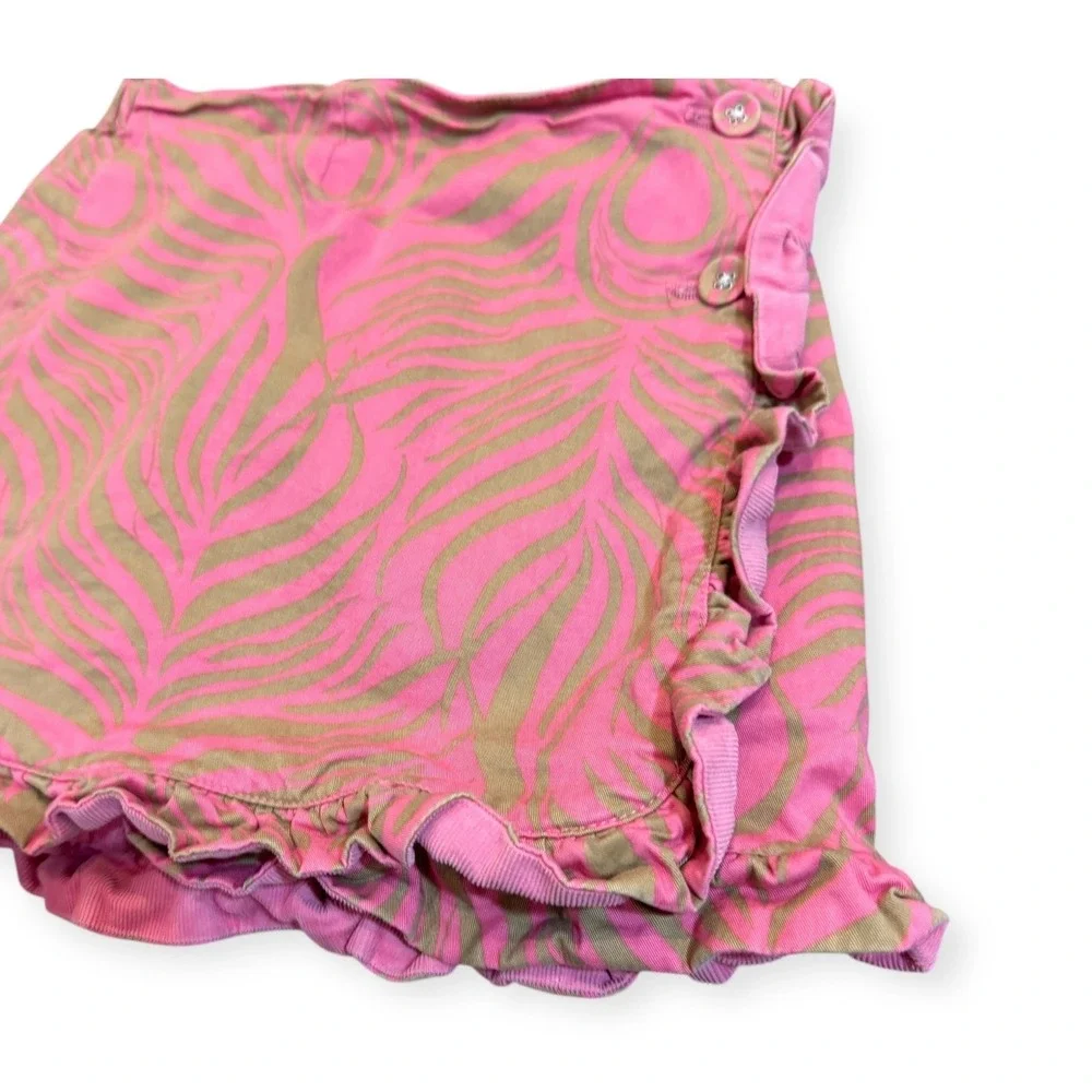 Lilly Pulitzer Reversible Girls Pink Corduroy Skirt Ruffle Hem Size 7‎